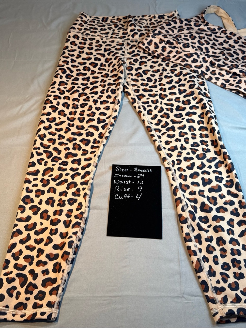 Fabletics Leopard Print Track Pants in Tan and Black